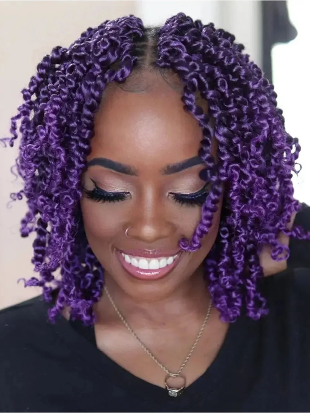Passion twist hair 6 pack Purple Ombre Curly Hair Extensions - Pack of 6